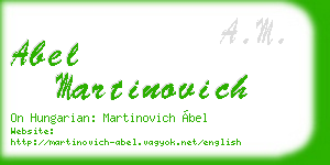 abel martinovich business card