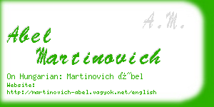 abel martinovich business card